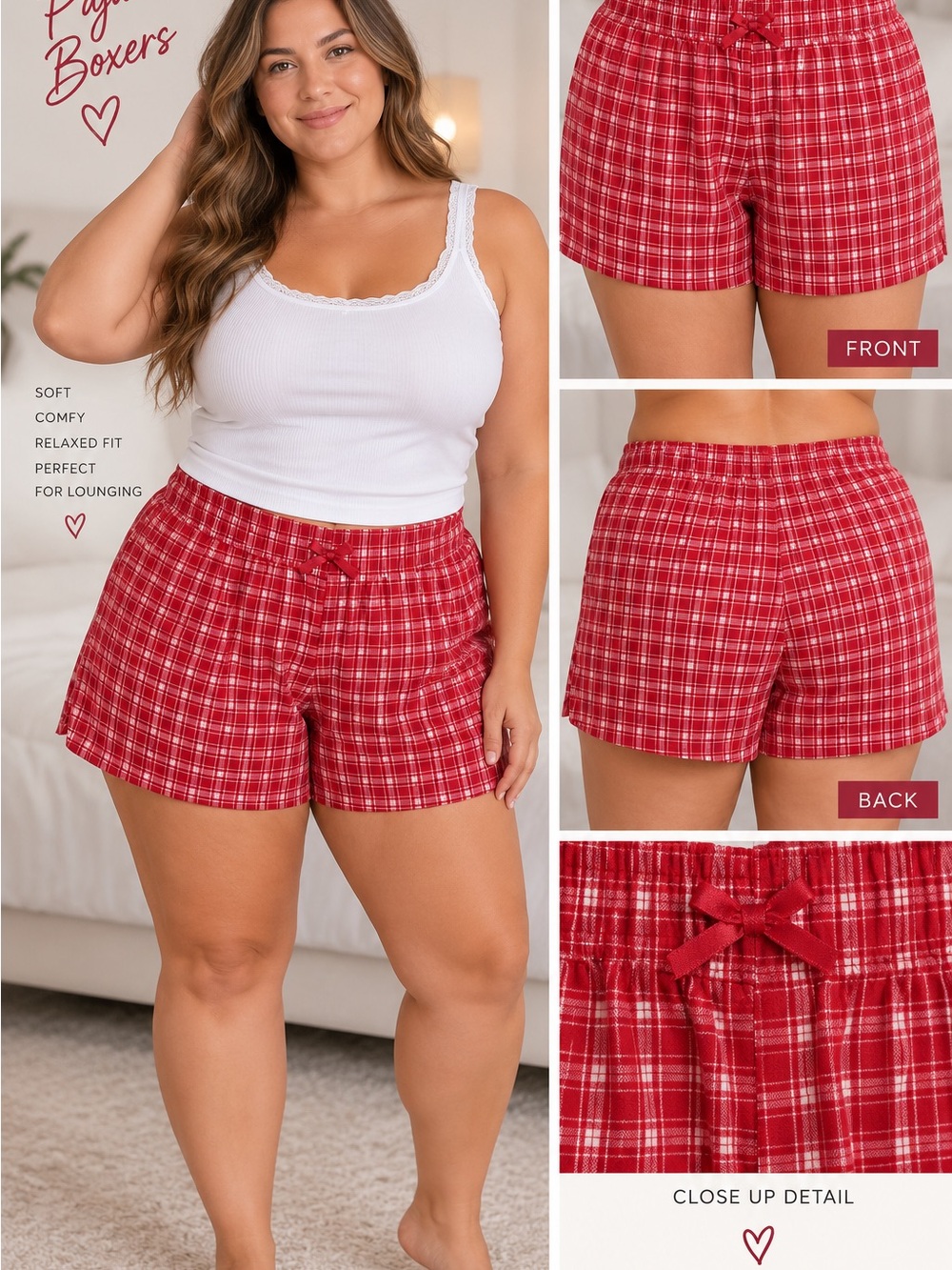 wild fable Red Plaid Lounge Boxer Shorts